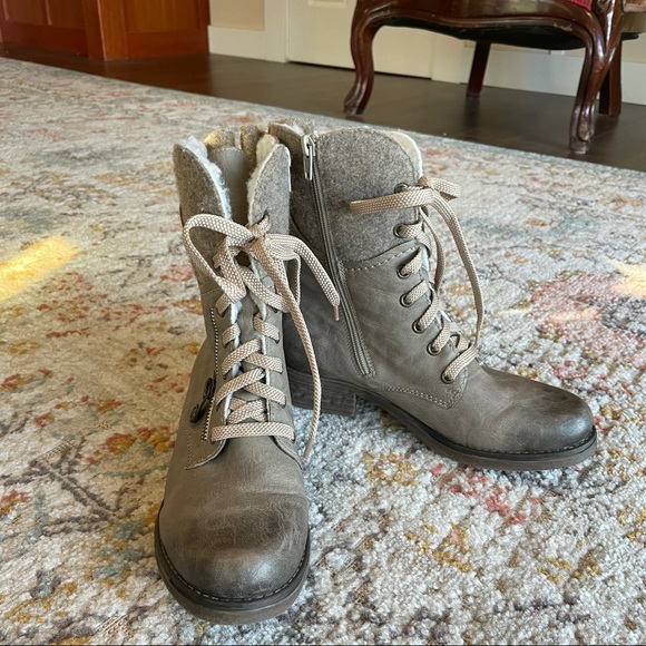 Rieker Lace-up Boot in Beige 79609-64 - Picture 9 of 9